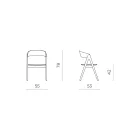 Two Chairs with a Wood-Effect Finish and a Curved Backrest in Two Colors - Vesta Viadurini