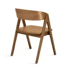 Two Chairs with a Wood-Effect Finish and a Curved Backrest in Two Colors - Vesta Viadurini