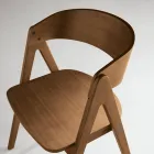 Two Chairs with a Wood-Effect Finish and a Curved Backrest in Two Colors - Vesta Viadurini