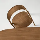 Two Chairs with a Wood-Effect Finish and a Curved Backrest in Two Colors - Vesta Viadurini