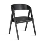 Two Chairs with a Wood-Effect Finish and a Curved Backrest in Two Colors - Vesta Viadurini