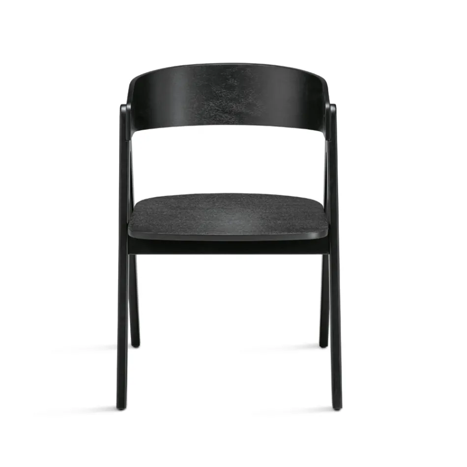Two Chairs with a Wood-Effect Finish and a Curved Backrest in Two Colors - Vesta Viadurini
