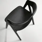 Two Chairs with a Wood-Effect Finish and a Curved Backrest in Two Colors - Vesta Viadurini