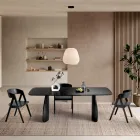 Two Chairs with a Wood-Effect Finish and a Curved Backrest in Two Colors - Vesta Viadurini