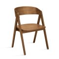 Two Chairs with a Wood-Effect Finish and a Curved Backrest in Two Colors - Vesta