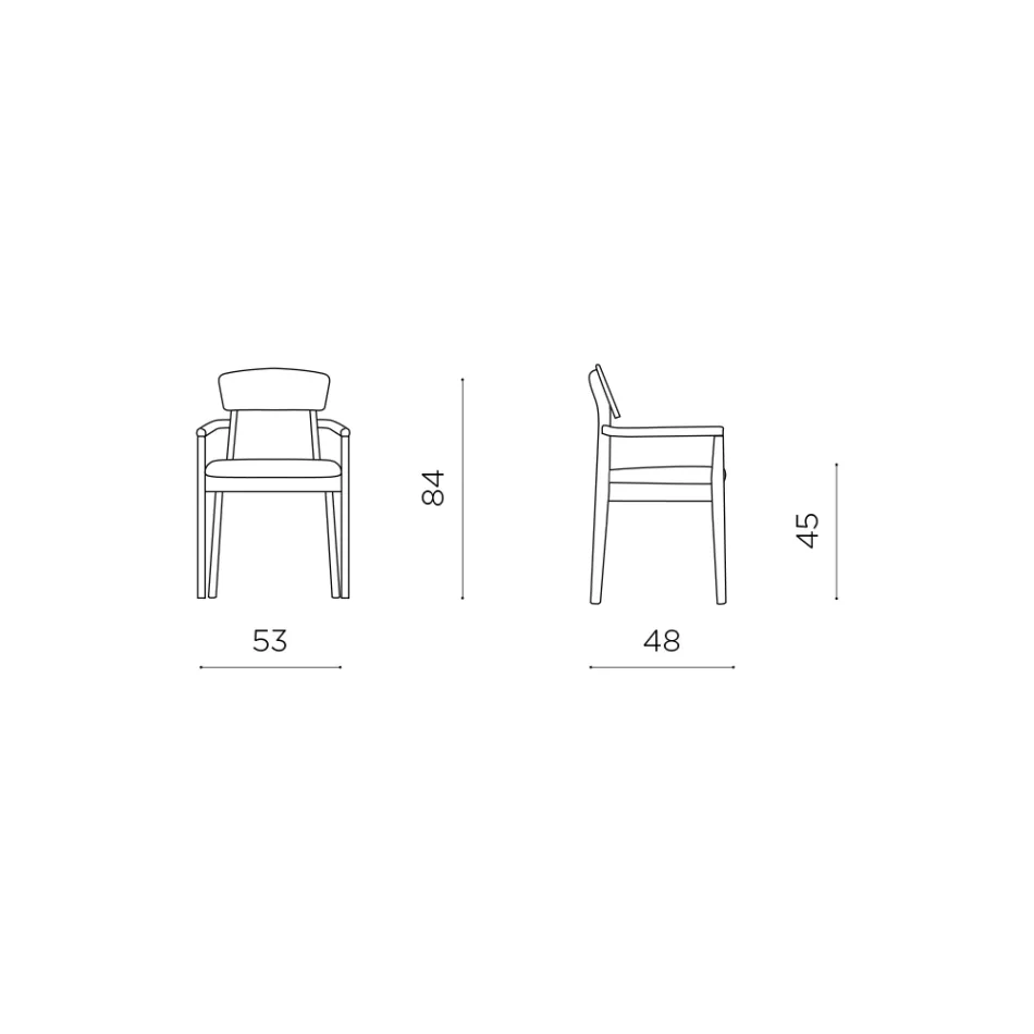 Two Chairs with Eco-Friendly Wood Frame and Padded MDF Seat - Loto Viadurini