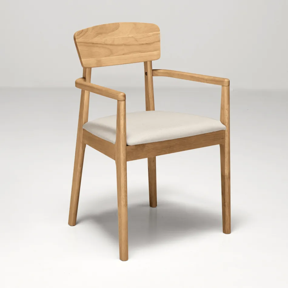 Two Chairs with Eco-Friendly Wood Frame and Padded MDF Seat - Loto Viadurini