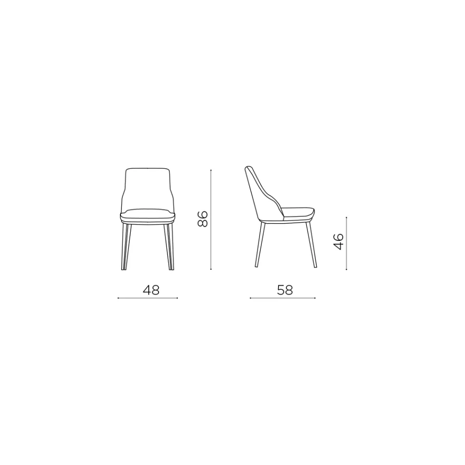 Two Upholstered Chairs with a Metal Frame and a Balanced Design - Silk Viadurini