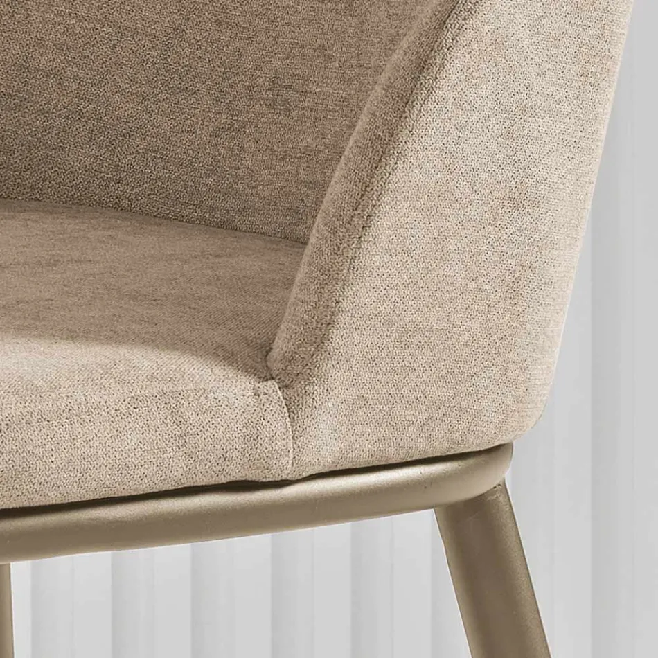 Two Upholstered Chairs with a Metal Frame and a Balanced Design - Silk Viadurini