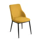 Two Upholstered Chairs with a Metal Frame and a Balanced Design - Silk Viadurini