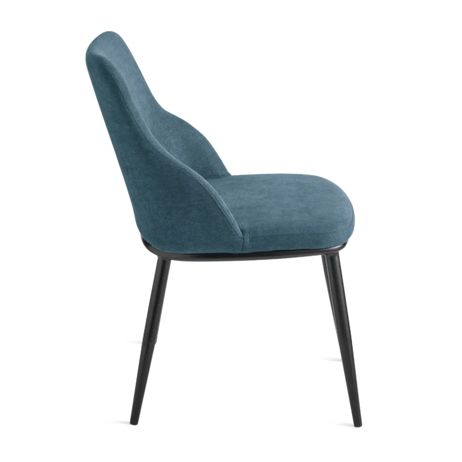 Two Upholstered Chairs with a Metal Frame and a Balanced Design - Silk Viadurini