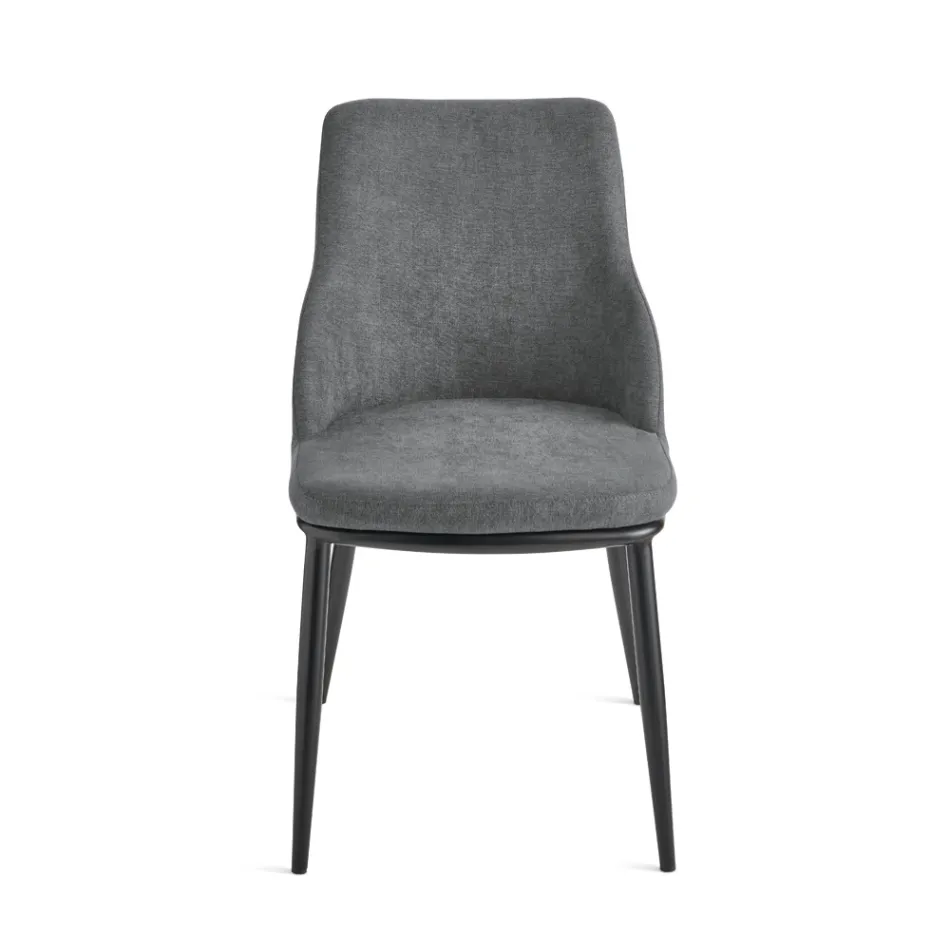 Two Upholstered Chairs with a Metal Frame and a Balanced Design - Silk Viadurini