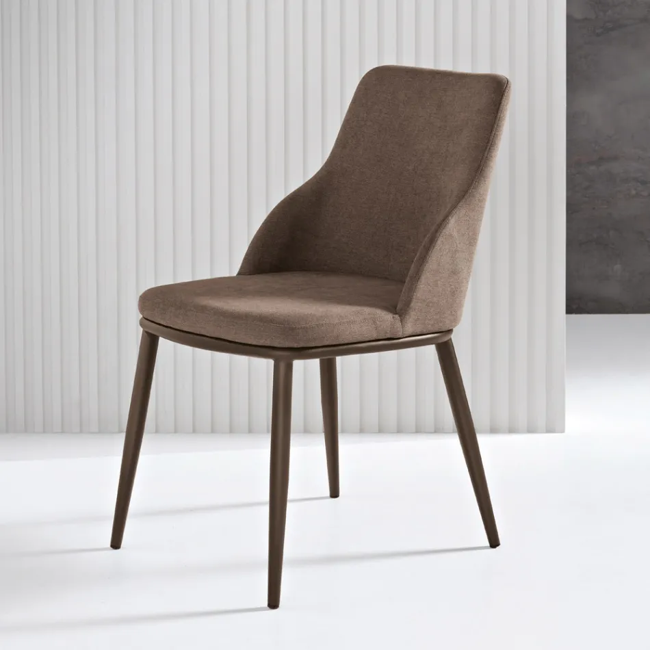 Two Upholstered Chairs with a Metal Frame and a Balanced Design - Silk Viadurini