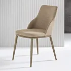 Two Upholstered Chairs with a Metal Frame and a Balanced Design - Silk Viadurini