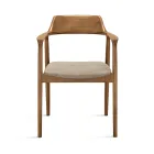 Two Beech Wood Chairs with Upholstered Seat in Two-Color Fabric - Dorian Viadurini