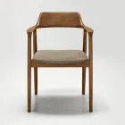 Two Beech Wood Chairs with Upholstered Seat in Two-Color Fabric - Dorian Viadurini