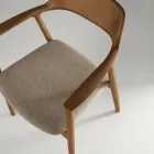 Two Beech Wood Chairs with Upholstered Seat in Two-Color Fabric - Dorian Viadurini