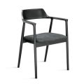 Two Beech Wood Chairs with Upholstered Seat in Two-Color Fabric - Dorian