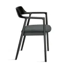Two Beech Wood Chairs with Upholstered Seat in Two-Color Fabric - Dorian Viadurini
