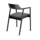 Two Beech Wood Chairs with Upholstered Seat in Two-Color Fabric - Dorian Viadurini