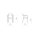 Two Beech Wood Chairs with Upholstered Seat in Two-Color Fabric - Dorian Viadurini