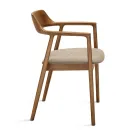 Two Beech Wood Chairs with Upholstered Seat in Two-Color Fabric - Dorian Viadurini