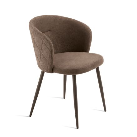 Two Chairs in Painted Metal and Upholstered Fabric in Various Colors - Atria Viadurini