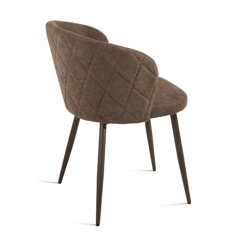 Two Chairs in Painted Metal and Upholstered Fabric in Various Colors - Atria Viadurini