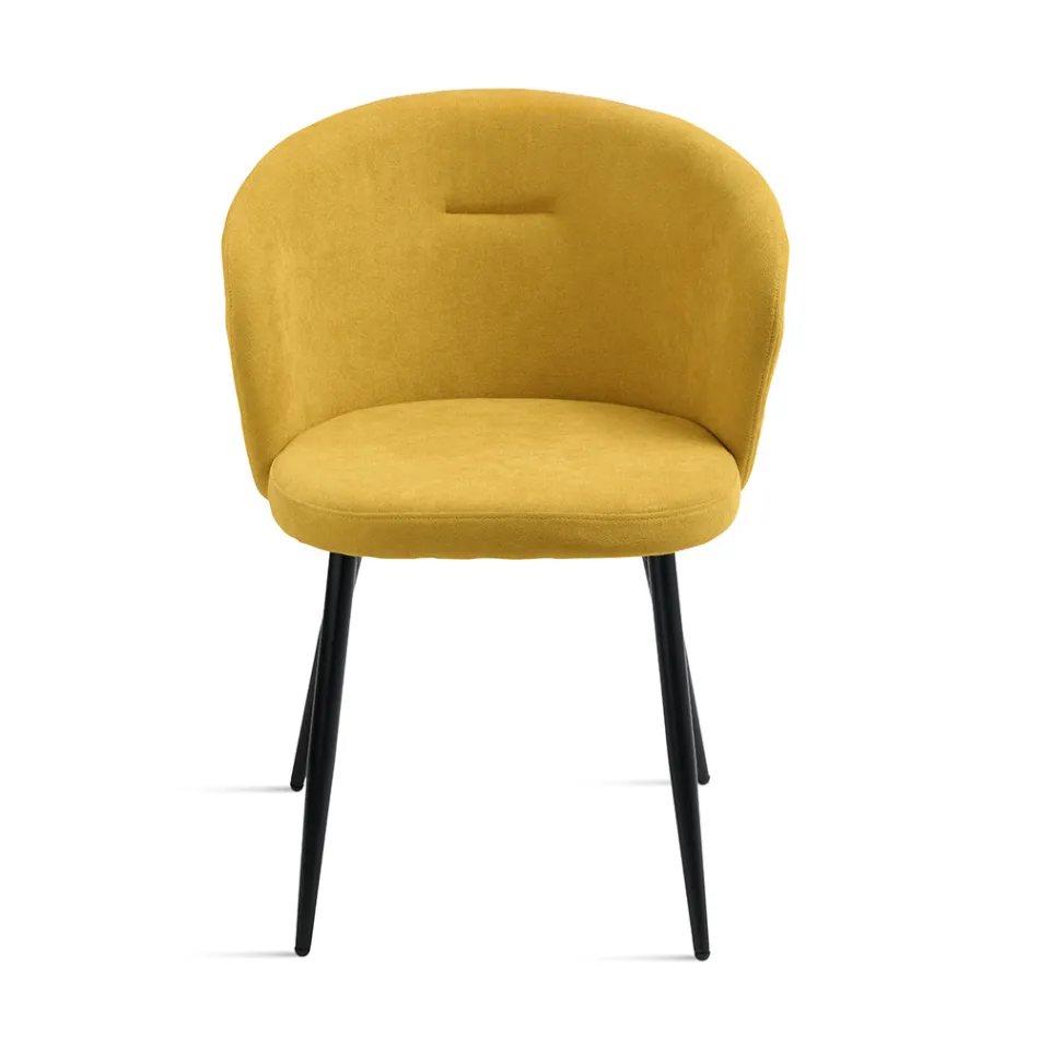 Two Chairs in Painted Metal and Upholstered Fabric in Various Colors - Atria Viadurini