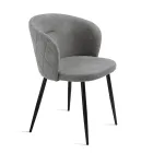Two Chairs in Painted Metal and Upholstered Fabric in Various Colors - Atria Viadurini