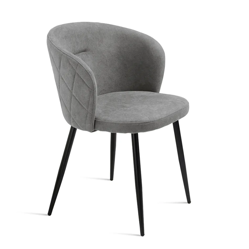Two Chairs in Painted Metal and Upholstered Fabric in Various Colors - Atria Viadurini