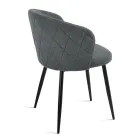 Two Chairs in Painted Metal and Upholstered Fabric in Various Colors - Atria Viadurini