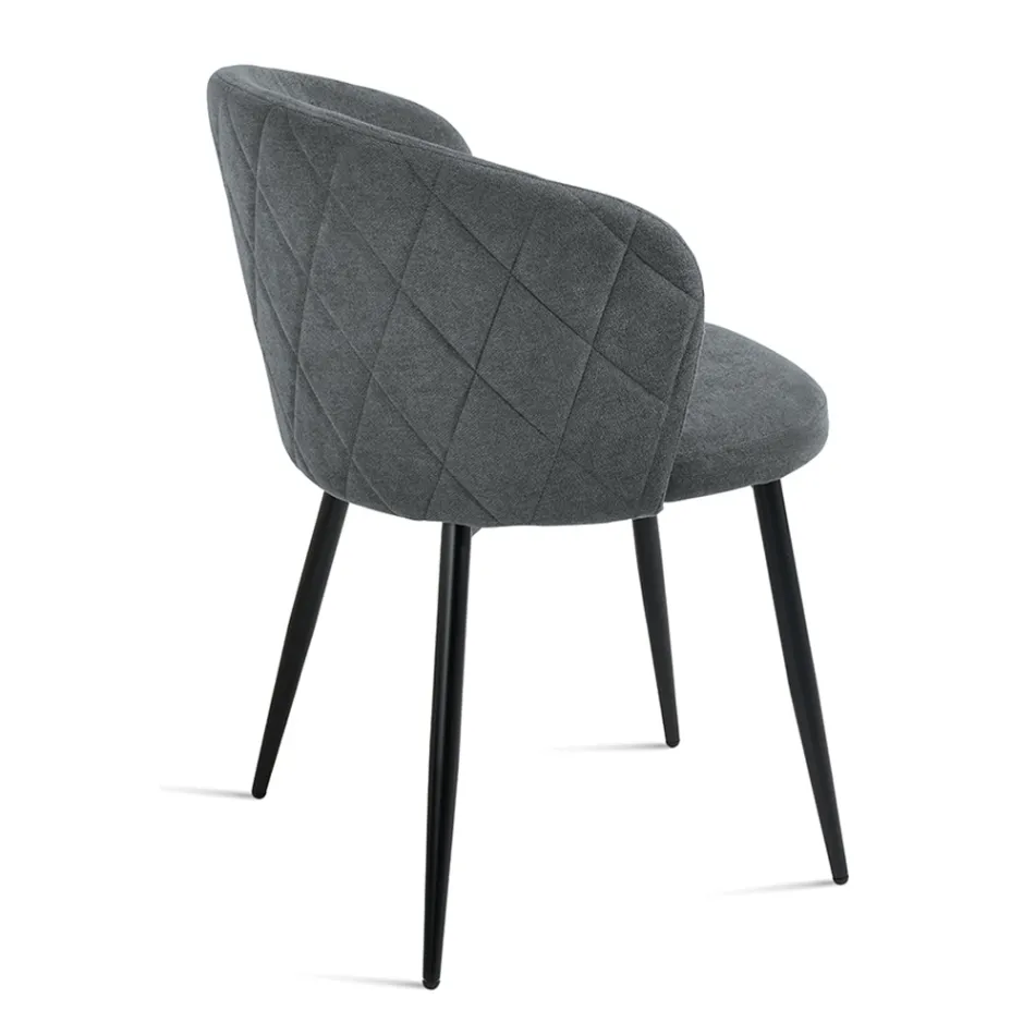 Two Chairs in Painted Metal and Upholstered Fabric in Various Colors - Atria Viadurini