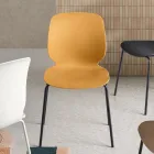 Two Chairs in Polypropylene and Painted Metal in Multiple Colors - Dorica Viadurini