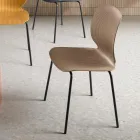 Two Chairs in Polypropylene and Painted Metal in Multiple Colors - Dorica Viadurini