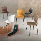 Two Chairs in Polypropylene and Painted Metal in Multiple Colors - Dorica Viadurini