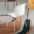 Two Chairs in Polypropylene and Painted Metal in Multiple Colors - Dorica Viadurini