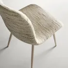 Two Modern Chairs in Upholstered Fabric and Two-Color Painted Metal - Miral Viadurini