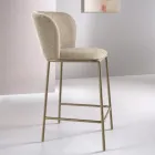 Two Fabric Upholstered Stools with Painted Metal Frame - Miraggio Viadurini