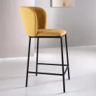 Two Fabric Upholstered Stools with Painted Metal Frame - Miraggio Viadurini