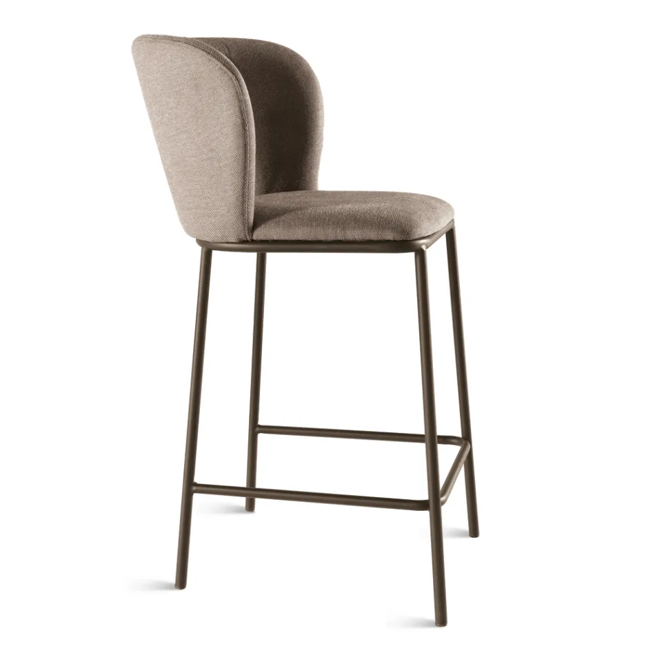 Two Fabric Upholstered Stools with Painted Metal Frame - Miraggio Viadurini