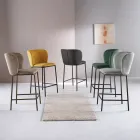 Two Fabric Upholstered Stools with Painted Metal Frame - Miraggio Viadurini