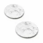 Two Coasters in White and Gray Marble with Cork Made in Italy - Jessa Viadurini