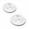 Two Coasters in White and Gray Marble with Cork Made in Italy - Jessa
