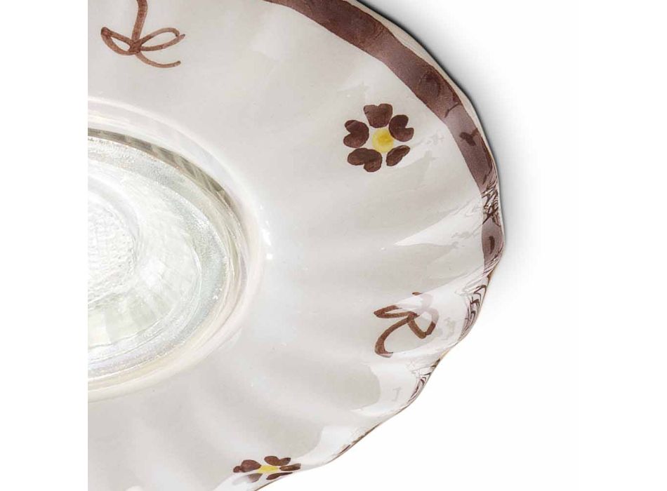 Recessed Spotlight in Wavy Vintage Ceramic and Hand Decorated - Pescara Viadurini