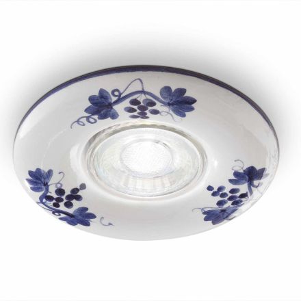 Round Recessed Spotlight in Hand-Decorated Vintage Ceramic - Pescara Viadurini