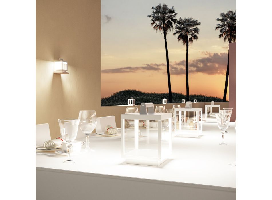 Decorative Outdoor Led Spotlight in White Aluminum or Corten - Bettina Viadurini