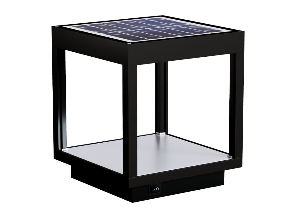 Portable Solar Led Spotlight in White, Black or Corten Aluminum - Bettina Viadurini