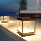 Portable Solar Led Spotlight in White, Black or Corten Aluminum - Bettina Viadurini