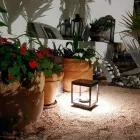 Portable Solar Led Spotlight in White, Black or Corten Aluminum - Bettina Viadurini